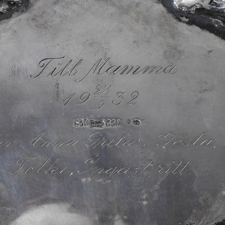 SOCKERSKÅL, silver, 1932, vikt ca 268 g.