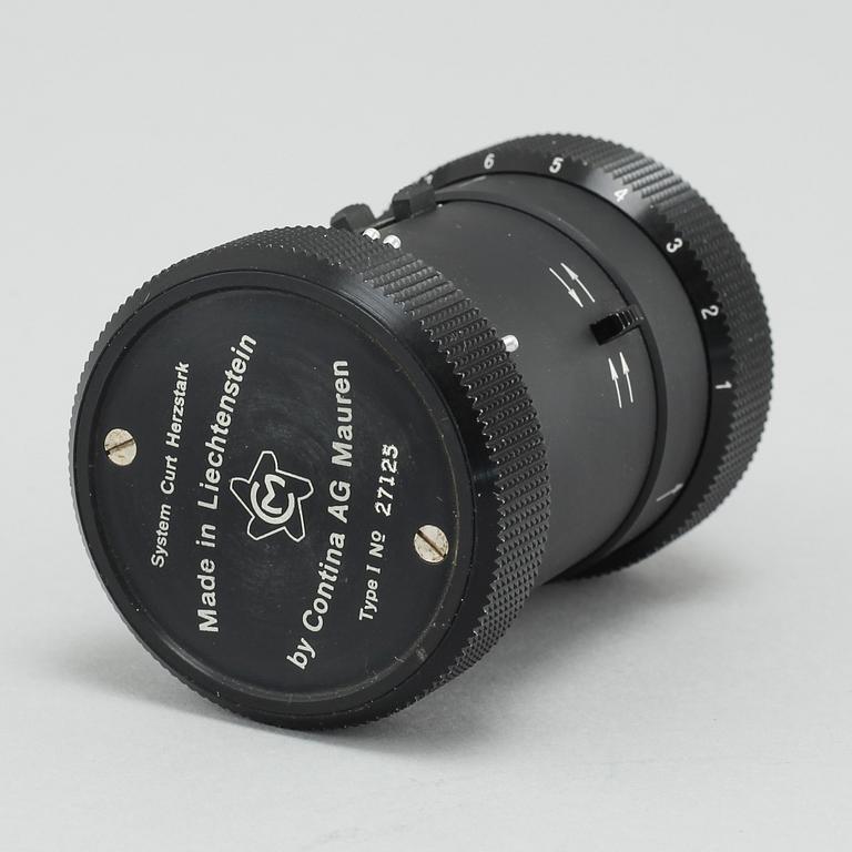 A "Curta Type 1", developed by Curt Herzstark,  Contina AG Mauren, approx 1954.