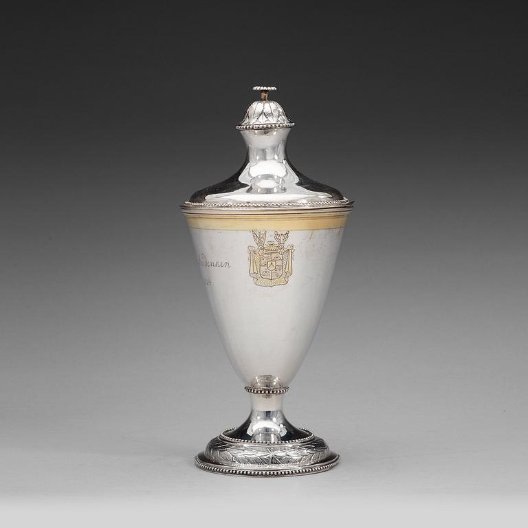 A Baltic late 18th century parcel-gilt beaker and cover, marks of Jacob Johann Öhrmann, Reval (1775-1816).