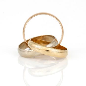 RING, Cartier Trinity, trefärgad 18K guld. Vikt ca 6 g.