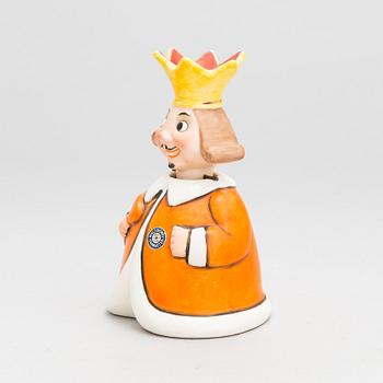 Figurin/nickedocka, porslin, "King of Hearts" Goebel för Walt Disney 1950-tal.