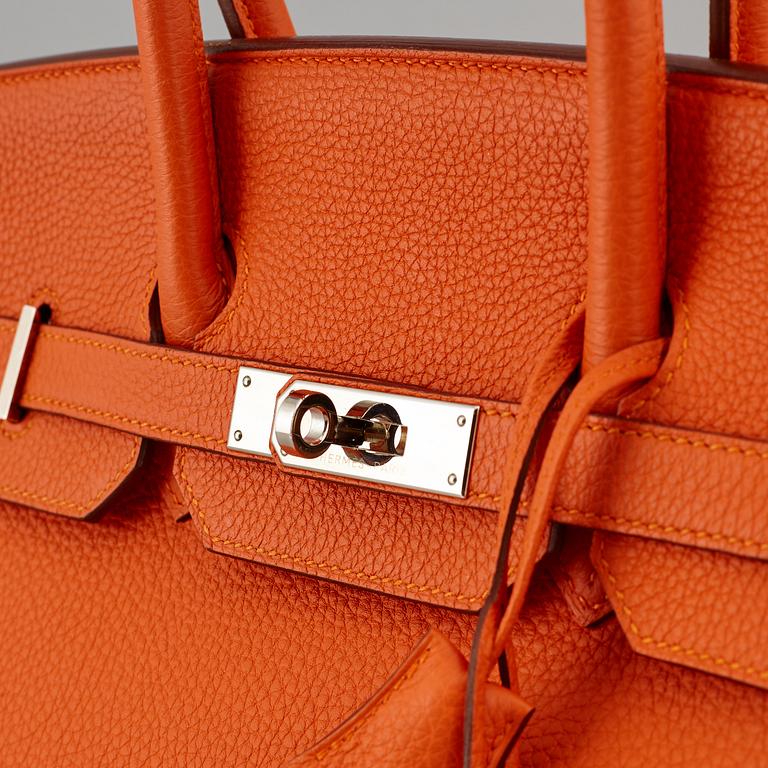 HERMÈS, Orange feu togo leather 'Birkin 35', 2015.