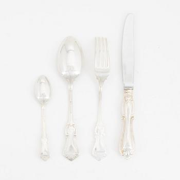 18 pieces of 'Olga' silver cutlery, GAB, Eskilstuna, 1985-97.