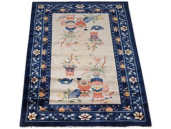 A rug, China, antique finish, ca 206 x 117 cm.