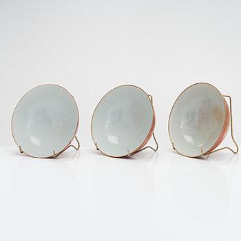 Three porcelain bowls, China. Early 20th century.