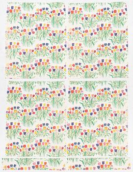 Josef Frank, four curtains, 'Tulpan', Svenskt Tenn.