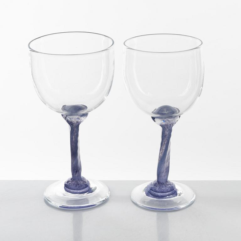 Annette Alsiö, a set of 16 wine glasses, second half of the 20th Century.