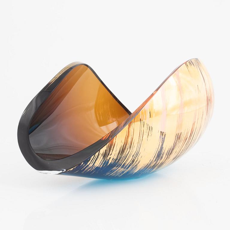 Lena Bergström, a glass sculpture, 'Saturn' from the series 'Planets', Kosta Boda, Sweden.