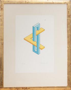 OSCAR REUTERSVÄRD, färglitografier, 2 st, signerade och numrerade 43/250 resp 37/250.