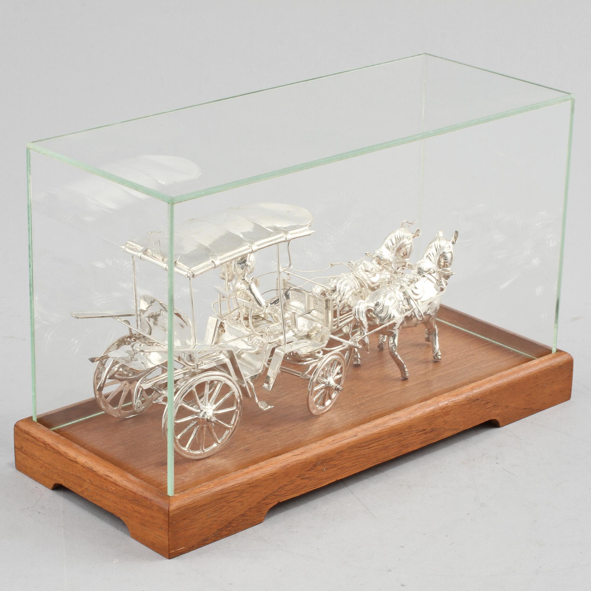 FIGURGRUPP, silver, signerad G Kardjo, orientalisk, 1900/2000-tal. Vikt 140 g.