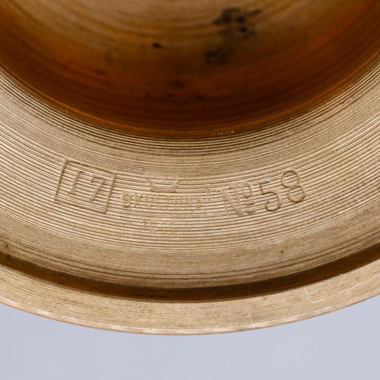 LJUSSTAKAR, 1 par, mässing, No 58, Skultuna, 1900-talets första hälft.