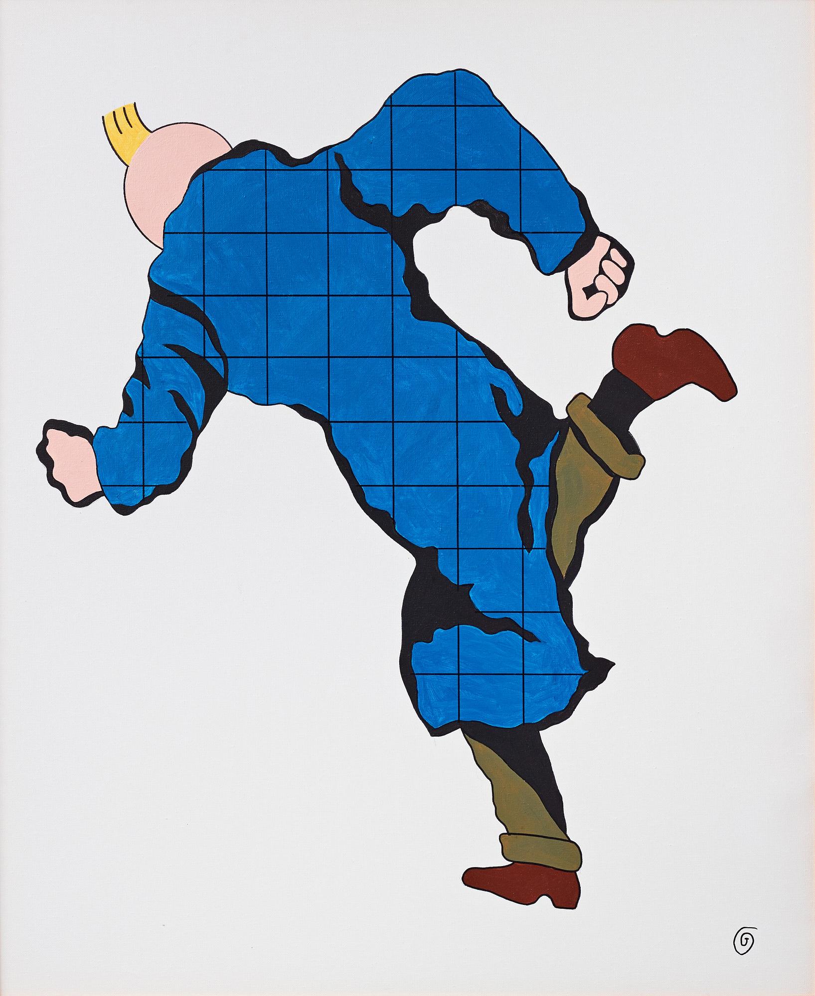 Owe Gustafson, "Tintin som Mr Walker" - Fritt efter Hergé, Lee Falk och Jan Håfström.