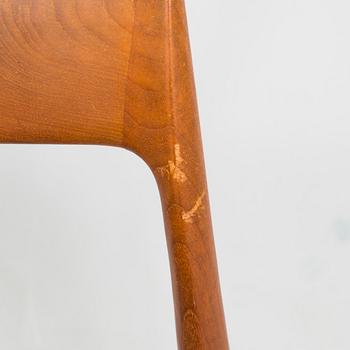 Niels Otto Møller, tuoleja, 6 kpl, malli 77, J.L. Møllers Møbelfabrik, Tanska, 1960-luku.