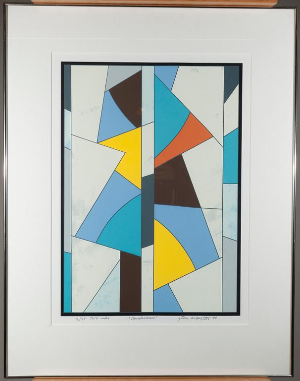 GÖRAN AUGUSTSON, serigrafia, signeerattu ja päivätty -93, tait. vedos 12/25.