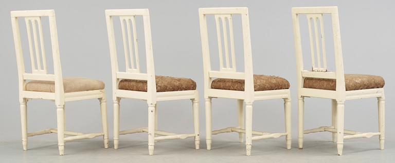 STOLAR, 4 stycken, gustavianska, 1800-talets början.