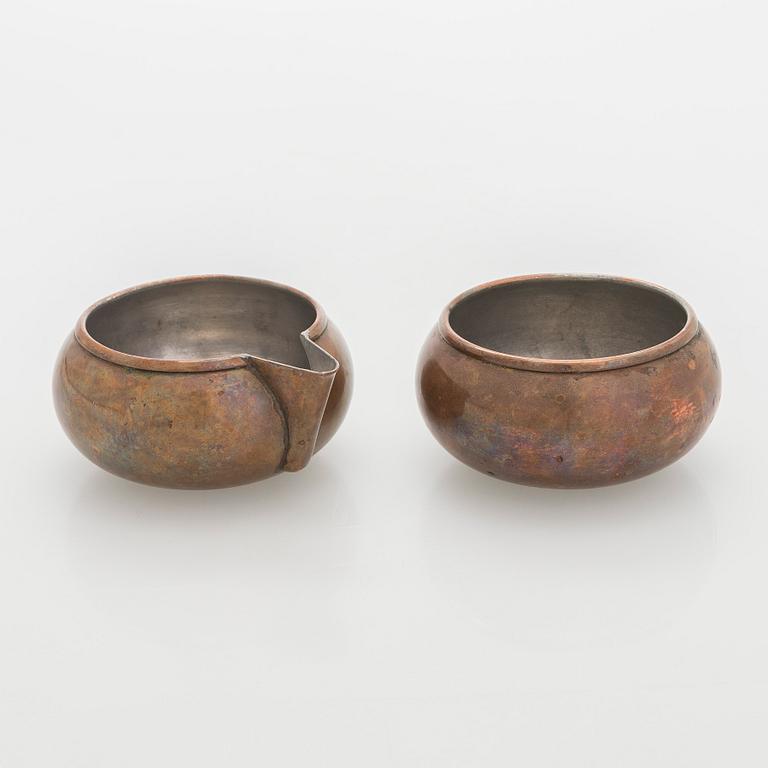 Maija Heikinheimo, sockerskål och gräddsnäcka, tillverkare Valaistustyö för Artek 1900-talets mitt.