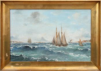 OKÄND KONSTNÄR, olja på duk, 1800/1900-tal.