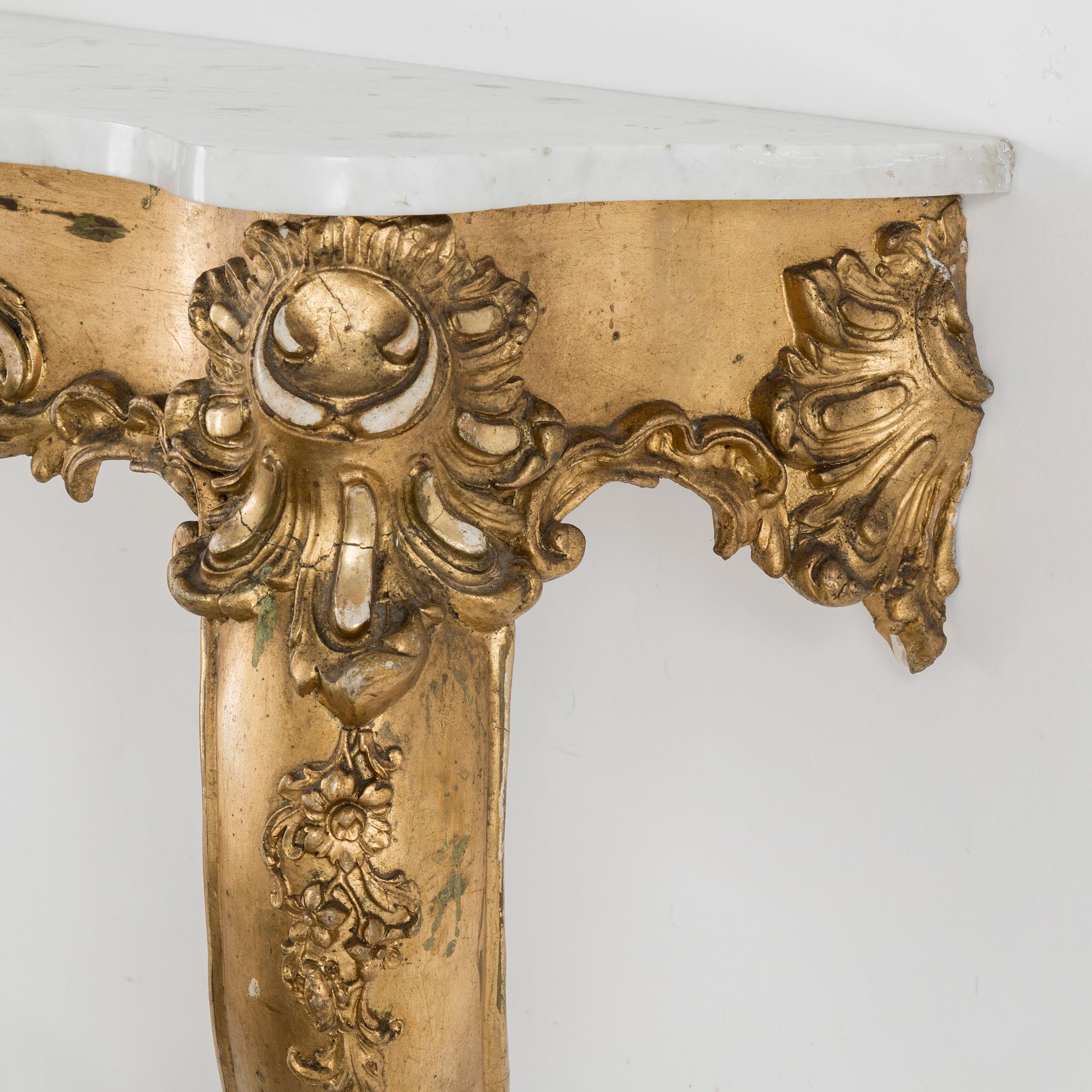 A mirror and console table, second half 20th century.