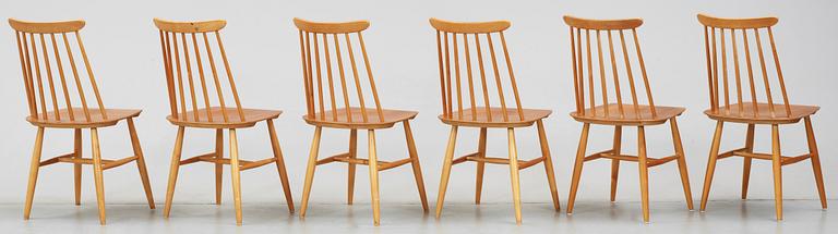 STOLAR, 6 st, "Fanett 65T", Ilmari Tapiovaara, Edsbyverken, 1950/60-tal.