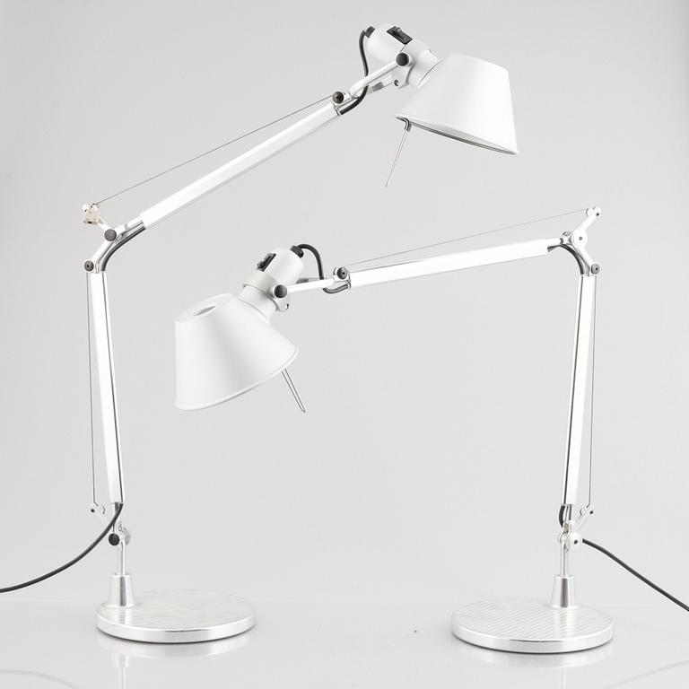 Michele De Lucchi & Giancarlo Fassina, table lamps, a pair, "Tolomeo", Artemide, Italy.