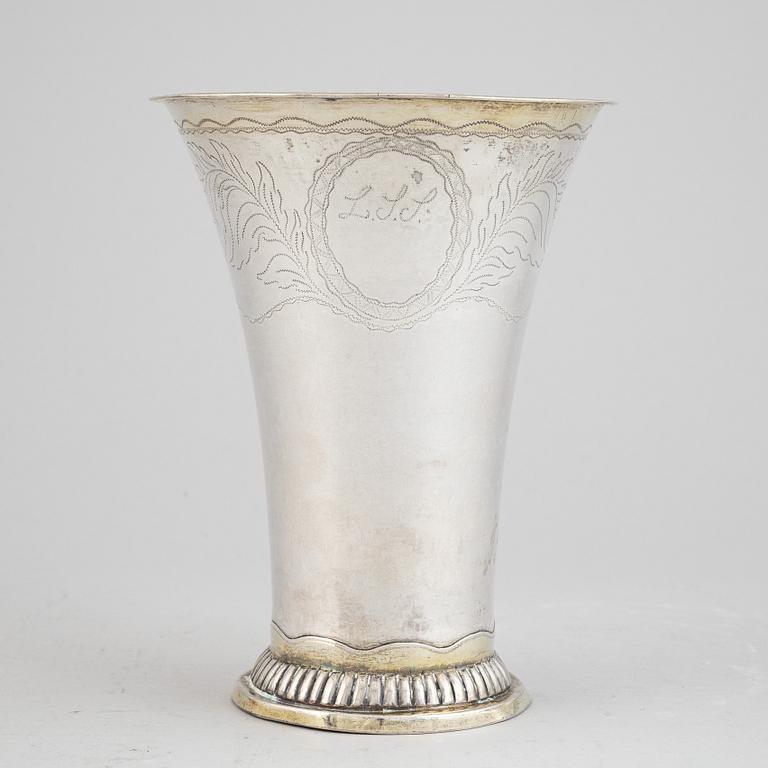 A silver beaker by Nils Tornberg, Linköping 1810.