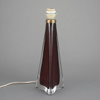 BORDSLAMPA, glas, Carl Fagerlund, Orrefors, märkt RD 1309.