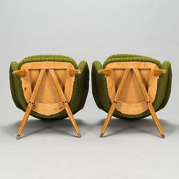 Carl Gustaf Hiort af Ornäs, fåtöljer, ett par, "Pedro", för Puunveisto Oy - Träsnideri Ab, 1950-tal.,