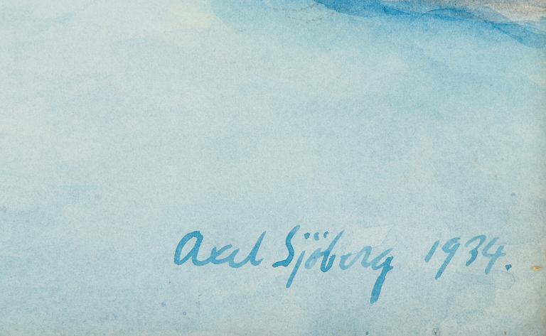 Axel Sjöberg, akvarell, signerad och daterad 1934.
