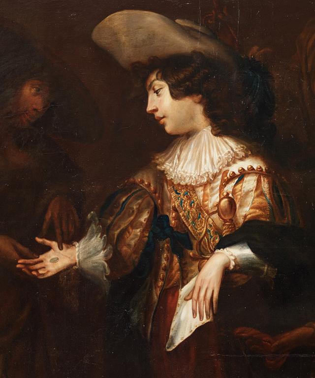 Jan Cossiers Follower of, Young gentleman, told his fortune and robbed.