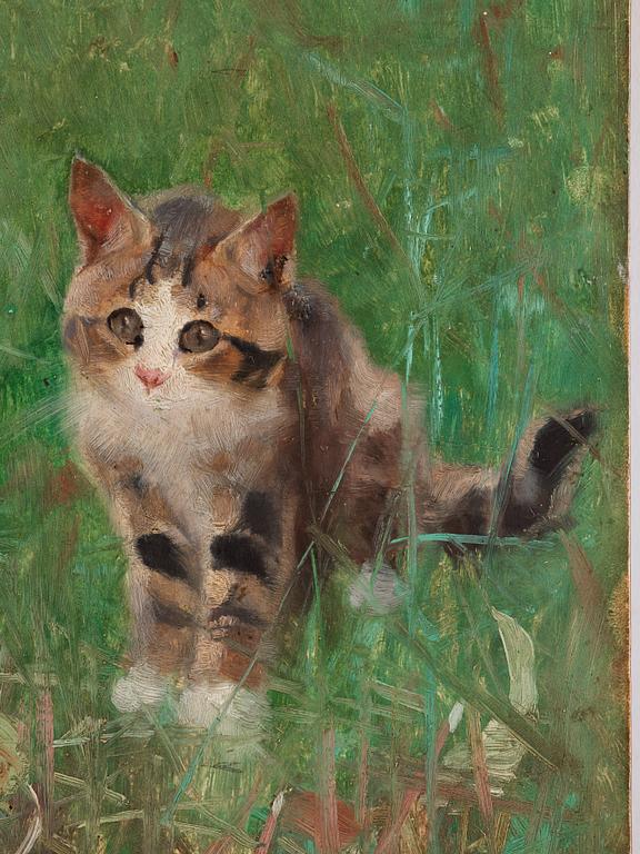 Bruno Liljefors, Kitten in the grass.