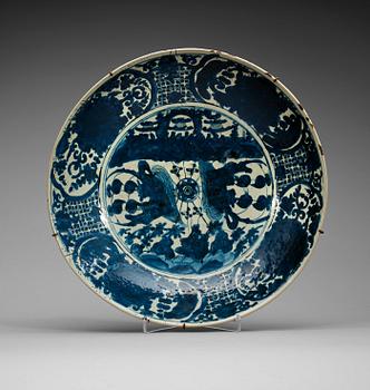 292. A blue and white charger, Ming dynasty, Wanli (1572-1620).