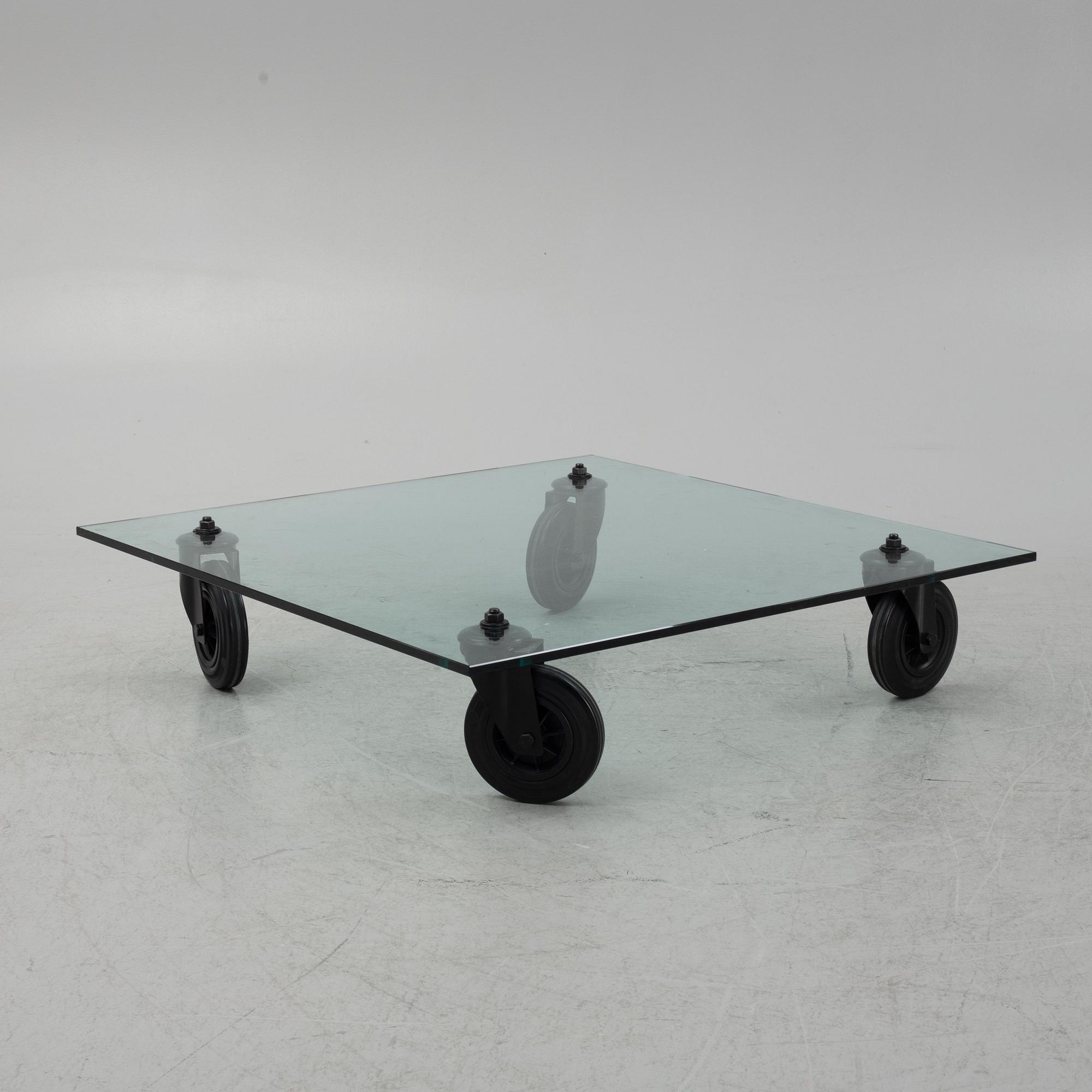 Gae Aulenti, coffee table, "Tavolo con Ruote", Italy.