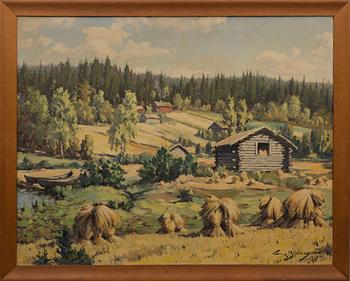 GUNNAR BJÄREBY, olja på duk, signerad och daterad 1945, Leppävirta, Finland.