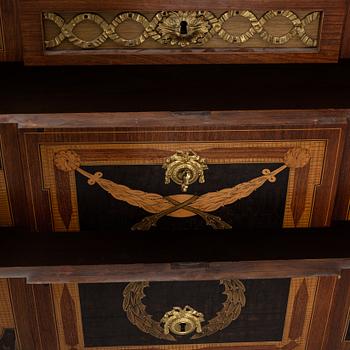 A late Gustavian style chest of drawers, from around the year 1900.