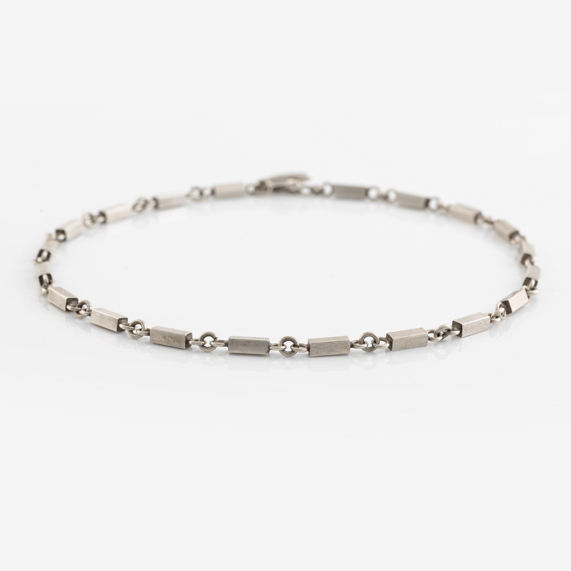 Arvo Saarela, collier, silver, stavlänkar.