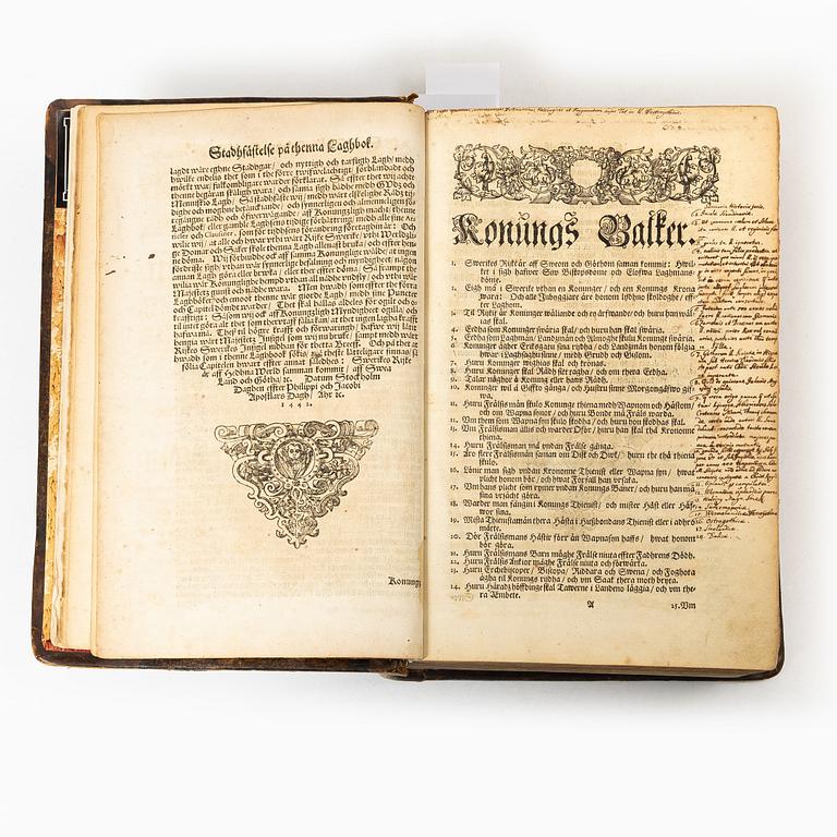 A Swedish law book from 1666 with the rare Björkö map.
