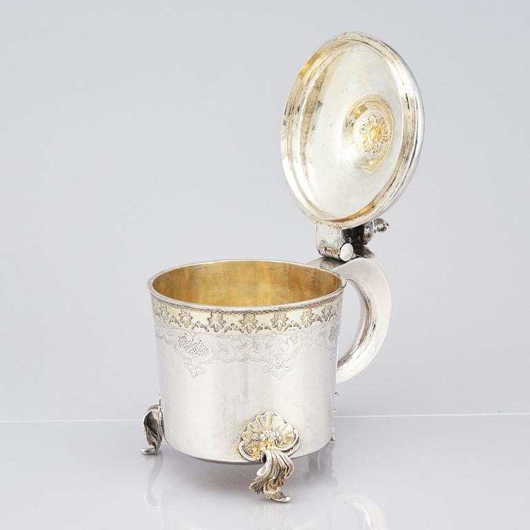 A Swedish 18th century parcel-gilt tankard, marks of Alexander V. Holst, Härnösand 1766.