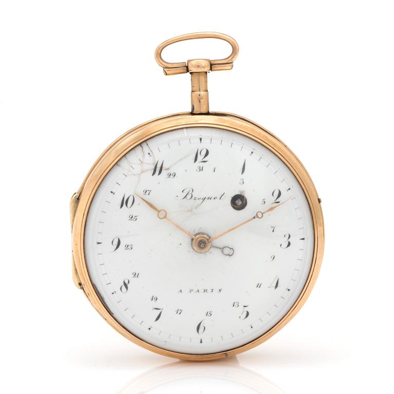 POCKET WATCH, 54 mm, signed "Breguet a Paris".