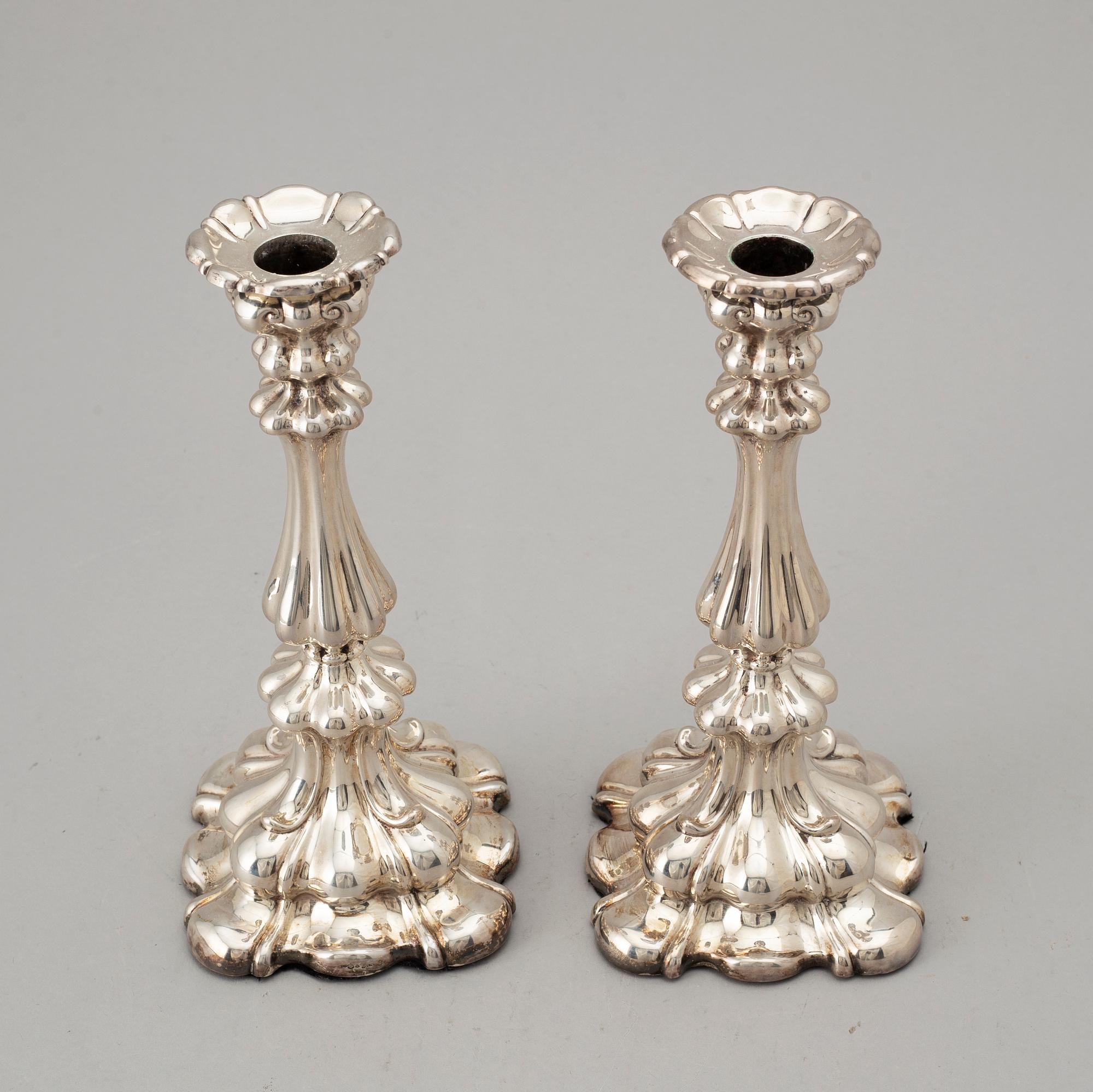 A pair of similar swedish silver candlesticks, K. Andersson, Stockholm 1927-28.