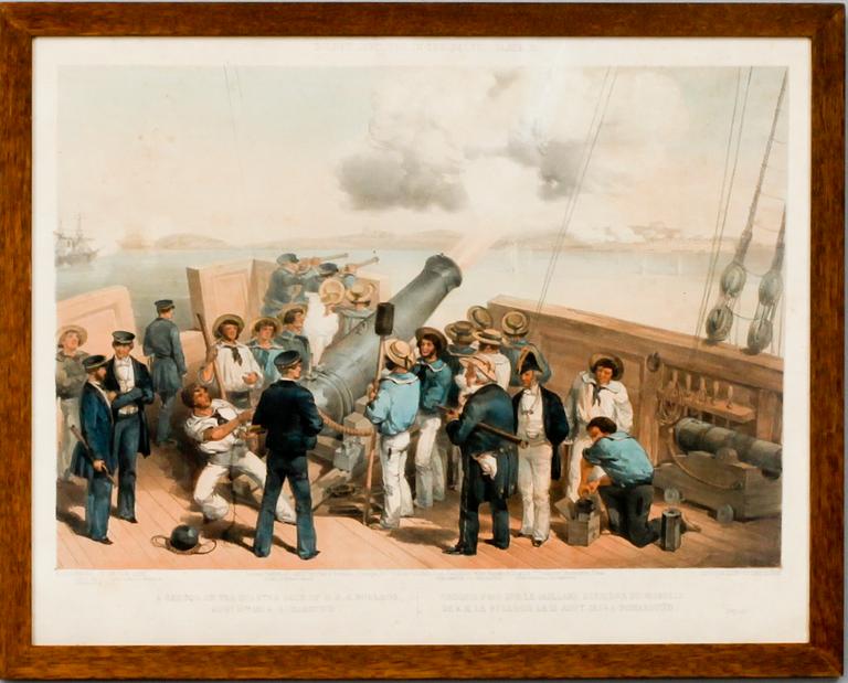 LITOGRAFI, "A sketch on the Quarter deck of H.M.S. Bulldog Aug 15 1854, Bomarsund.