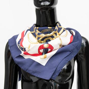 An 'Eperon d'Or' silk scarf.