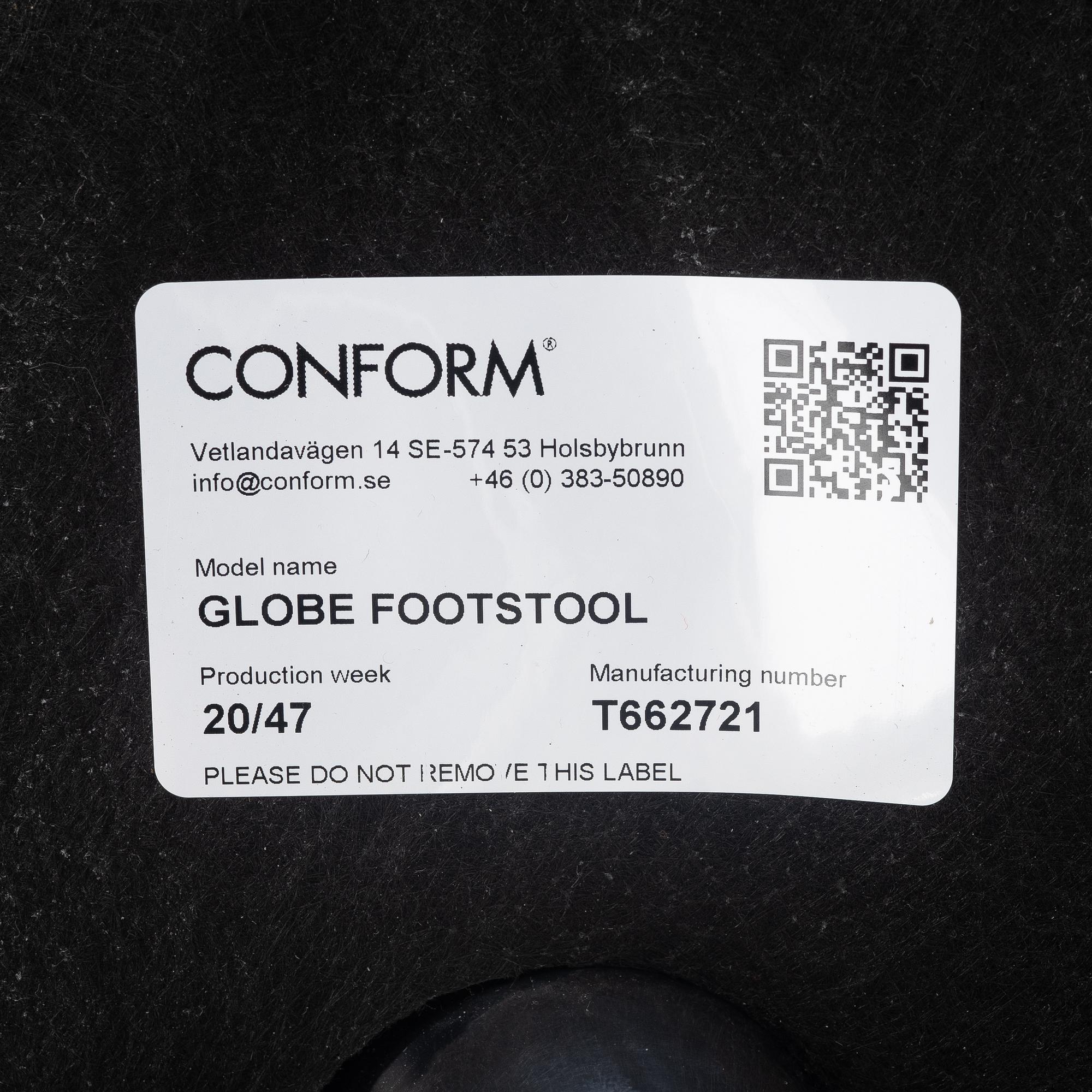 Jahn Aaamod, fåtölj med fotpall, Globe, Conform.