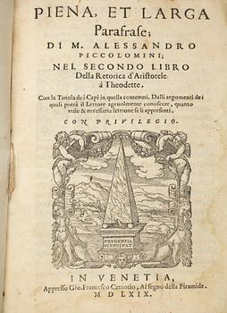 BOK, "Piena et larga parafrase", Alessandro Piccolomini, Venedig 1569.