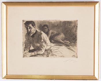 Anders Zorn, a signed etching from 1897.