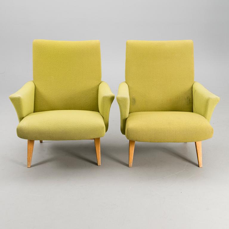 A pair of 1950s "Kolibri" armchairs for Moderno Oy, Finland.