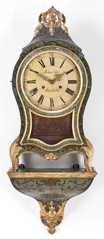 A Swedish Rococo 18th century bracket clock by A. Weit.