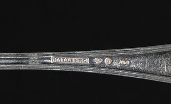 MATSKEDAR, 8 st, silver. O.P.Hallberg, Norrköping 1842.