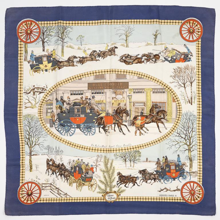 Hermès, scarf, "L'Hiver en Poste".