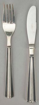 BESTICKSERVIS, 73, delar, silver, "Margit" Hopeatehdas, Helsingfors. 1900-talets mitt.