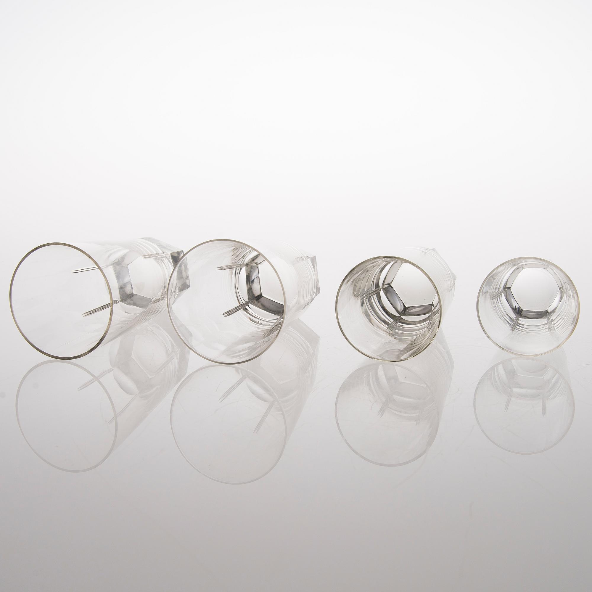 A 38-piece set of glassware from the first half of the 20th Century.